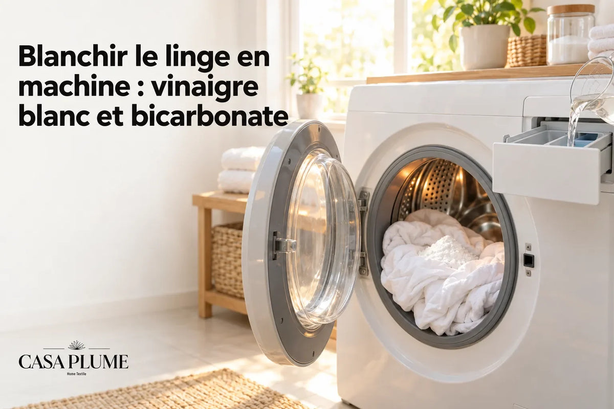Blanchir le linge en machine : vinaigre blanc et bicarbonate