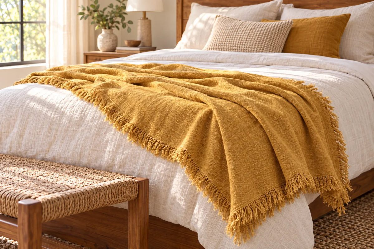 Plaid en lin : bien choisir matière, taille et finitions