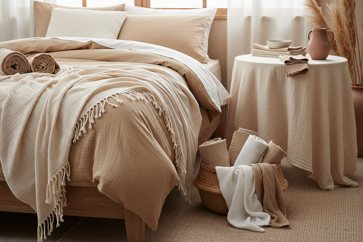 Lin lavé ou gaze de coton : comment choisir pour votre linge de lit ?