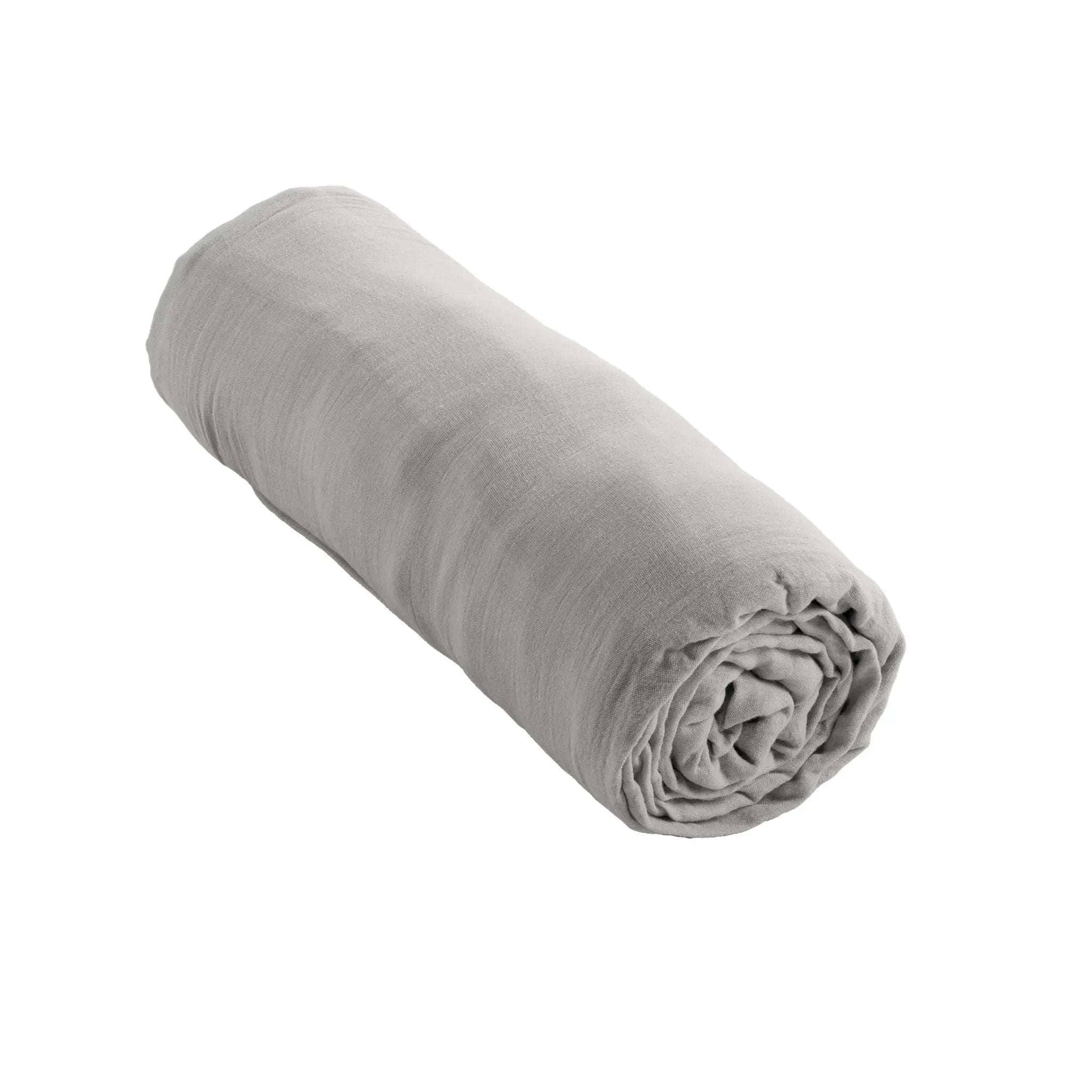 Drap housse 140 x 190 cm Gaze de coton unie GAÏA Nuage by L'effet papillon