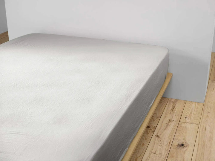 Drap housse Gaze de coton unie GAÏA Nuage by L'effet papillon