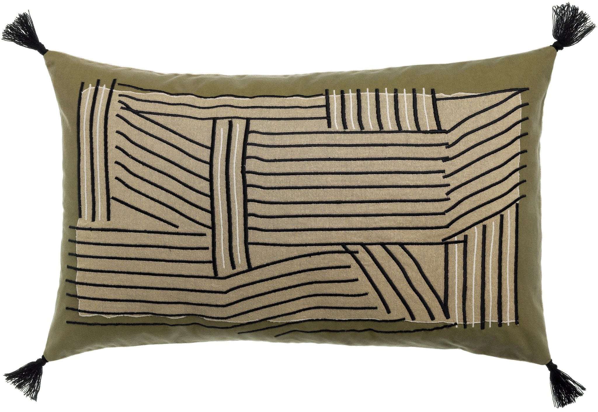 Coussin brodé Kori cèdre by Vivaraise