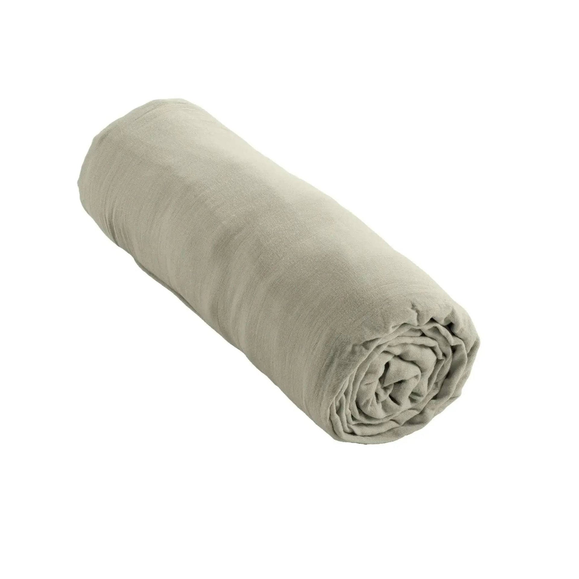 Drap housse Gaze de coton unie GAÏA Vert d'eau by L'effet papillon