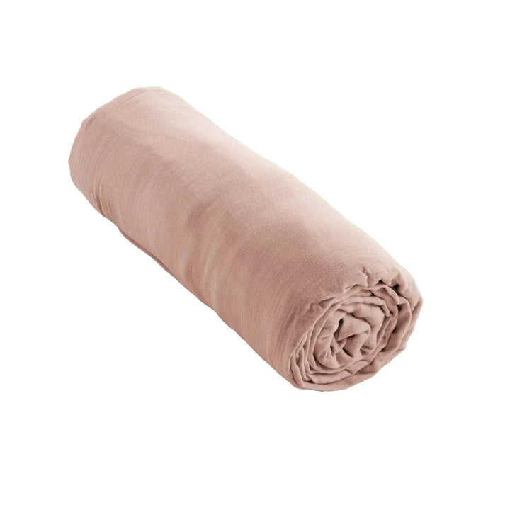 Drap housse Gaze de coton unie GAÏA Guimauve by L'effet papillon