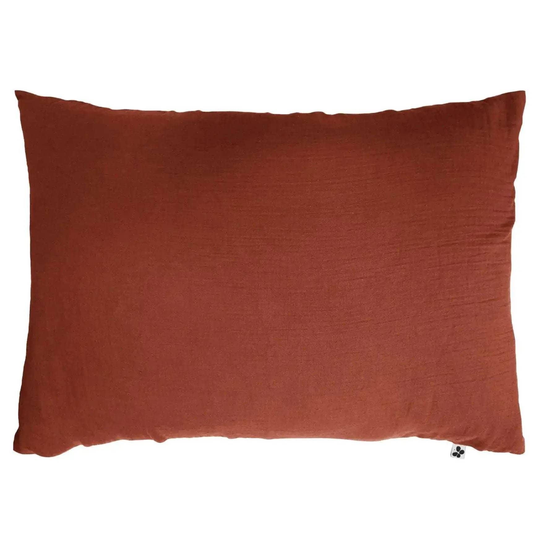 Taie d'oreiller Gaze de coton unie GAÏA Terracotta by L'effet papillon