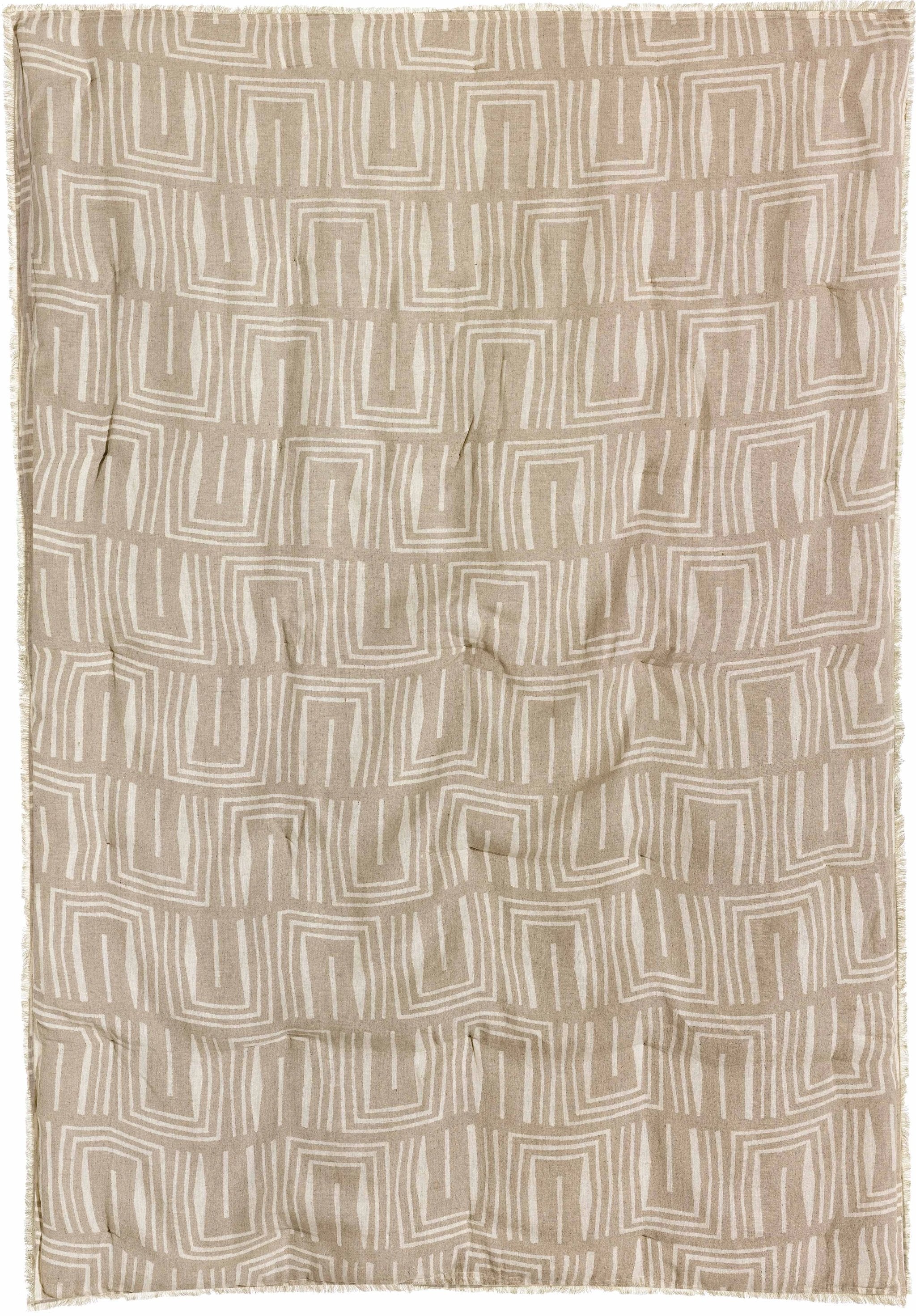 Plaid imprimé Tina Naturel 135 x 200 by Vivaraise