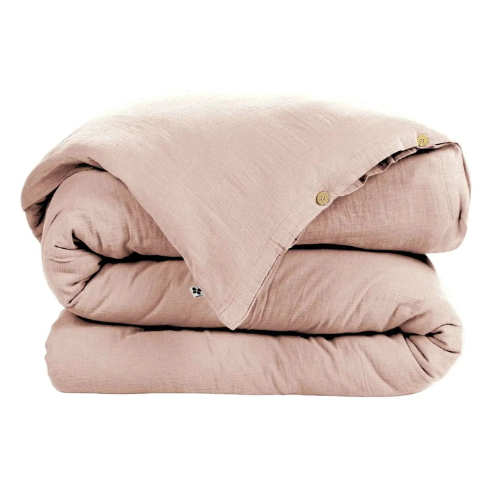 Housse de couette Gaze de coton unie GAÏA Guimauve by L'effet papillon