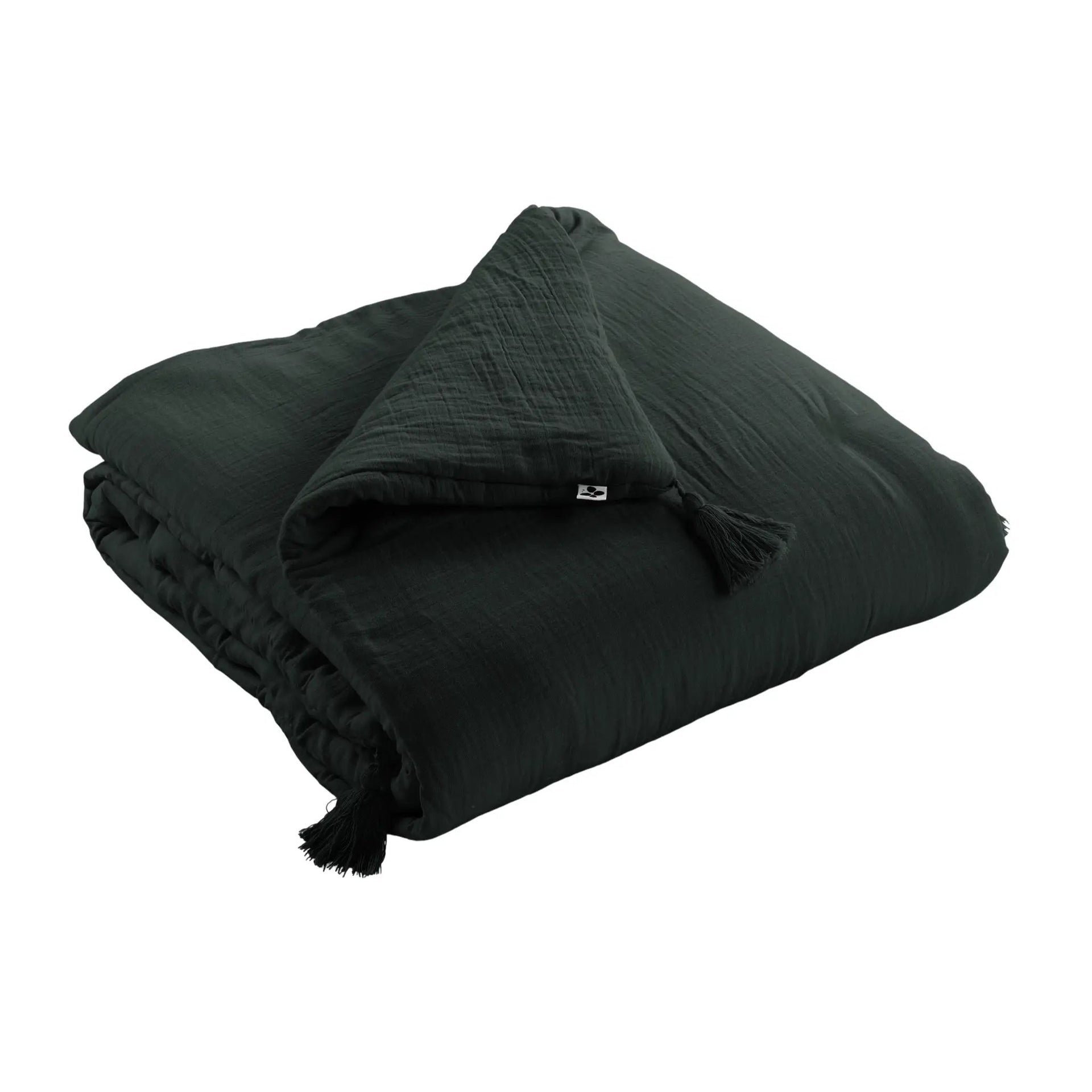 Bout de lit 90 x 200 cm Gaze de coton unie GAÏA Sapin by L'effet papillon