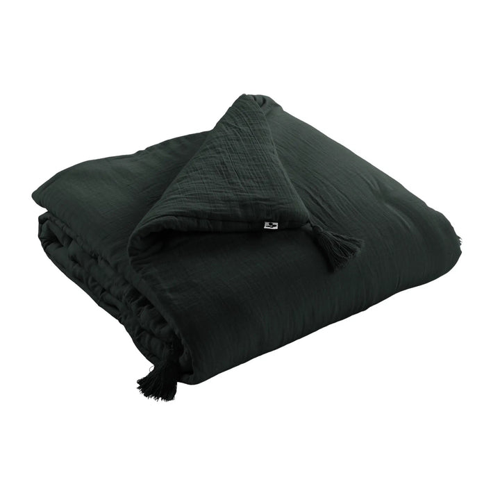 Bout de lit 90 x 200 cm Gaze de coton unie GAÏA Sapin by L'effet papillon