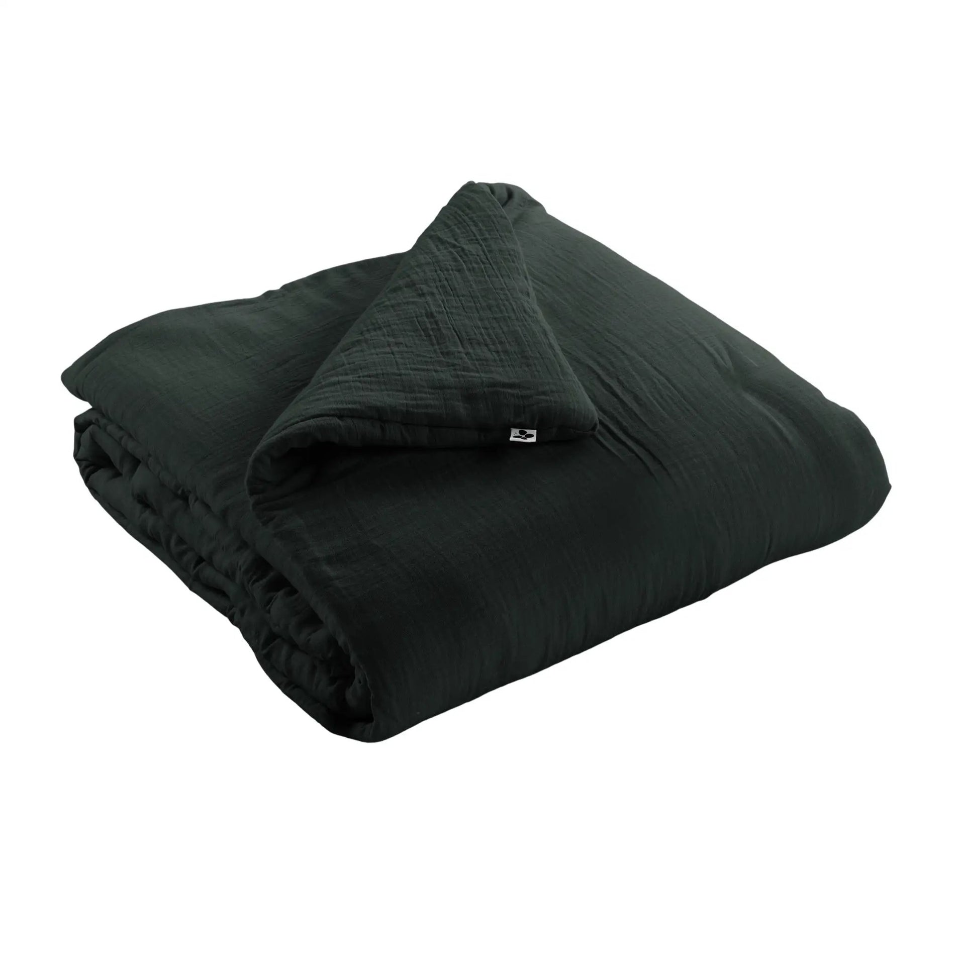 Edredon 150 x 150 cm Gaze de coton unie GAÏA Sapin by L'effet papillon