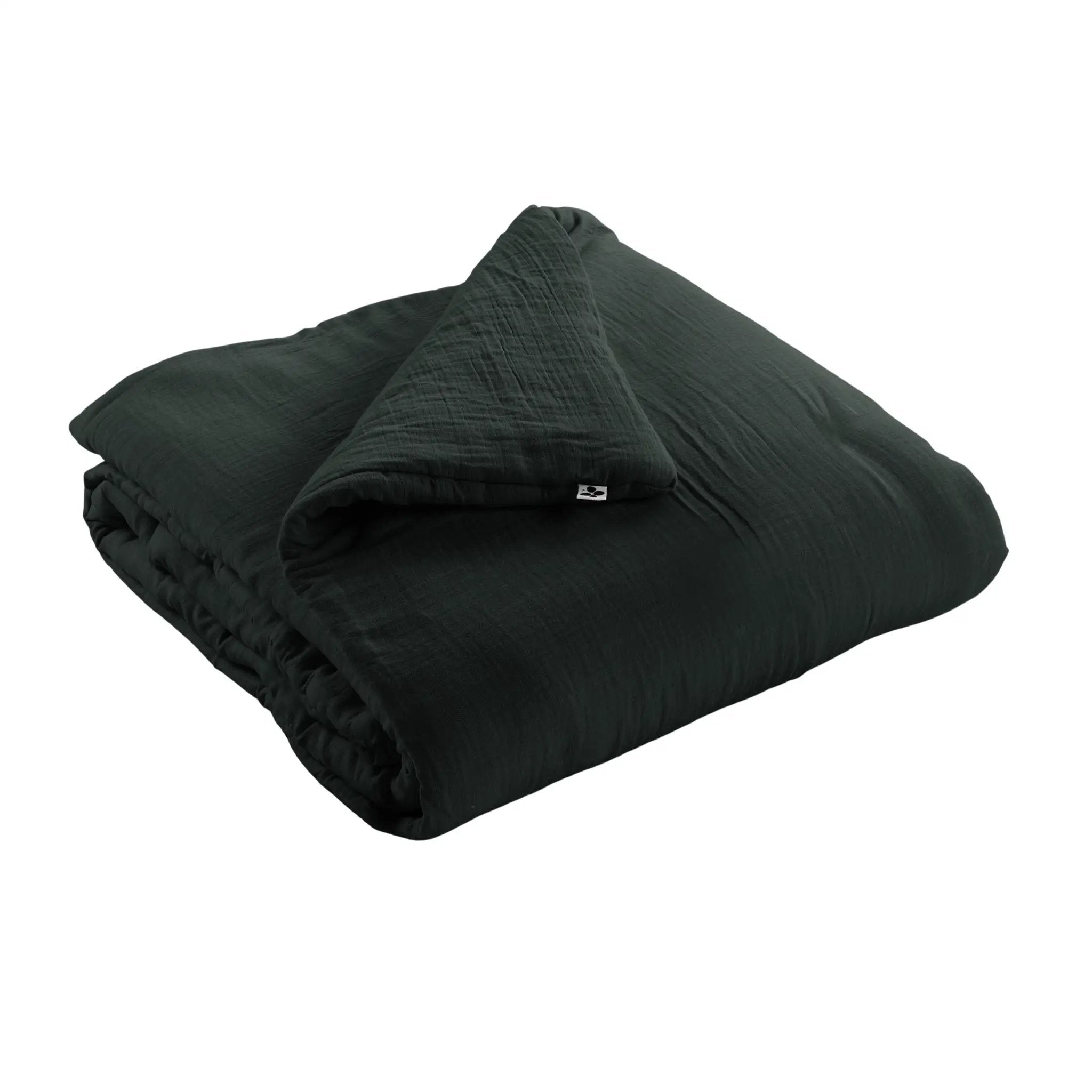 Edredon 150 x 150 cm Gaze de coton unie GAÏA Sapin by L'effet papillon