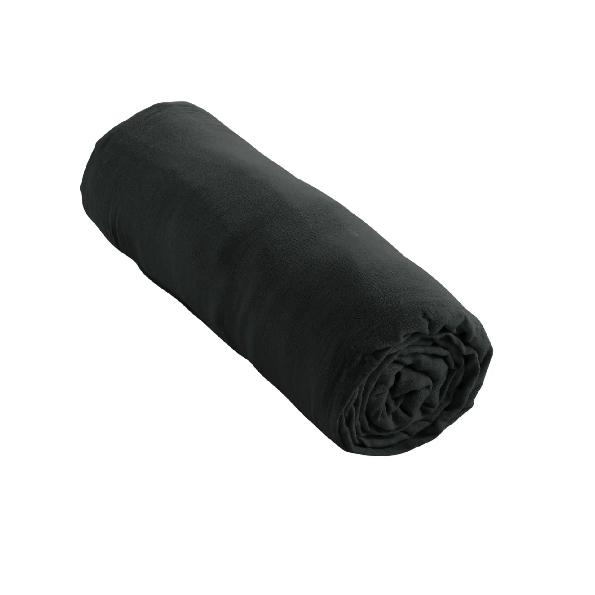 Drap housse 140 x 190 cm Gaze de coton unie GAÏA Sapin by L'effet papillon