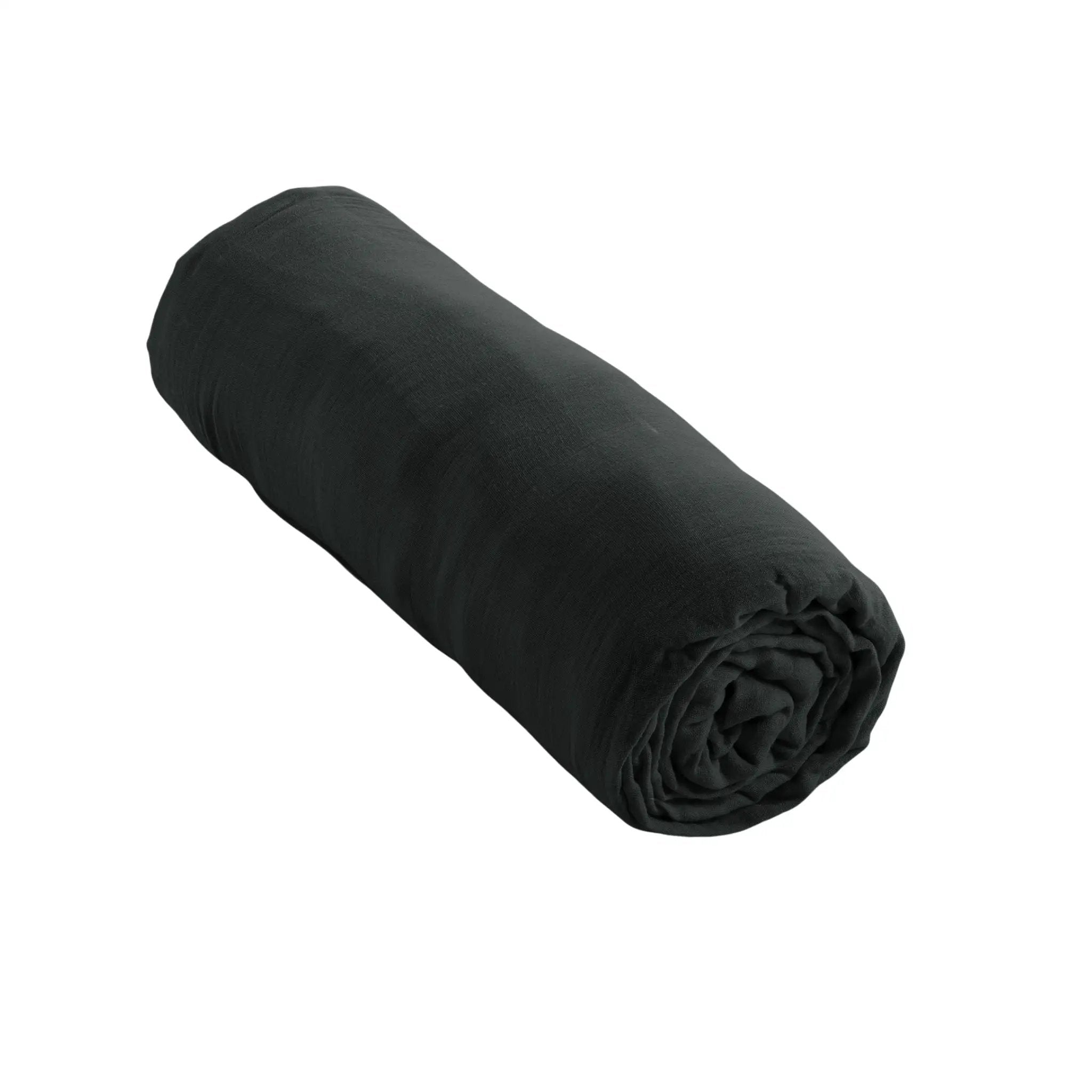 Drap housse 140 x 190 cm Gaze de coton unie GAÏA Sapin by L'effet papillon