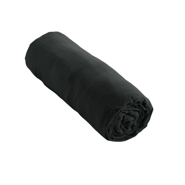 Drap housse 140 x 190 cm Gaze de coton unie GAÏA Sapin by L'effet papillon