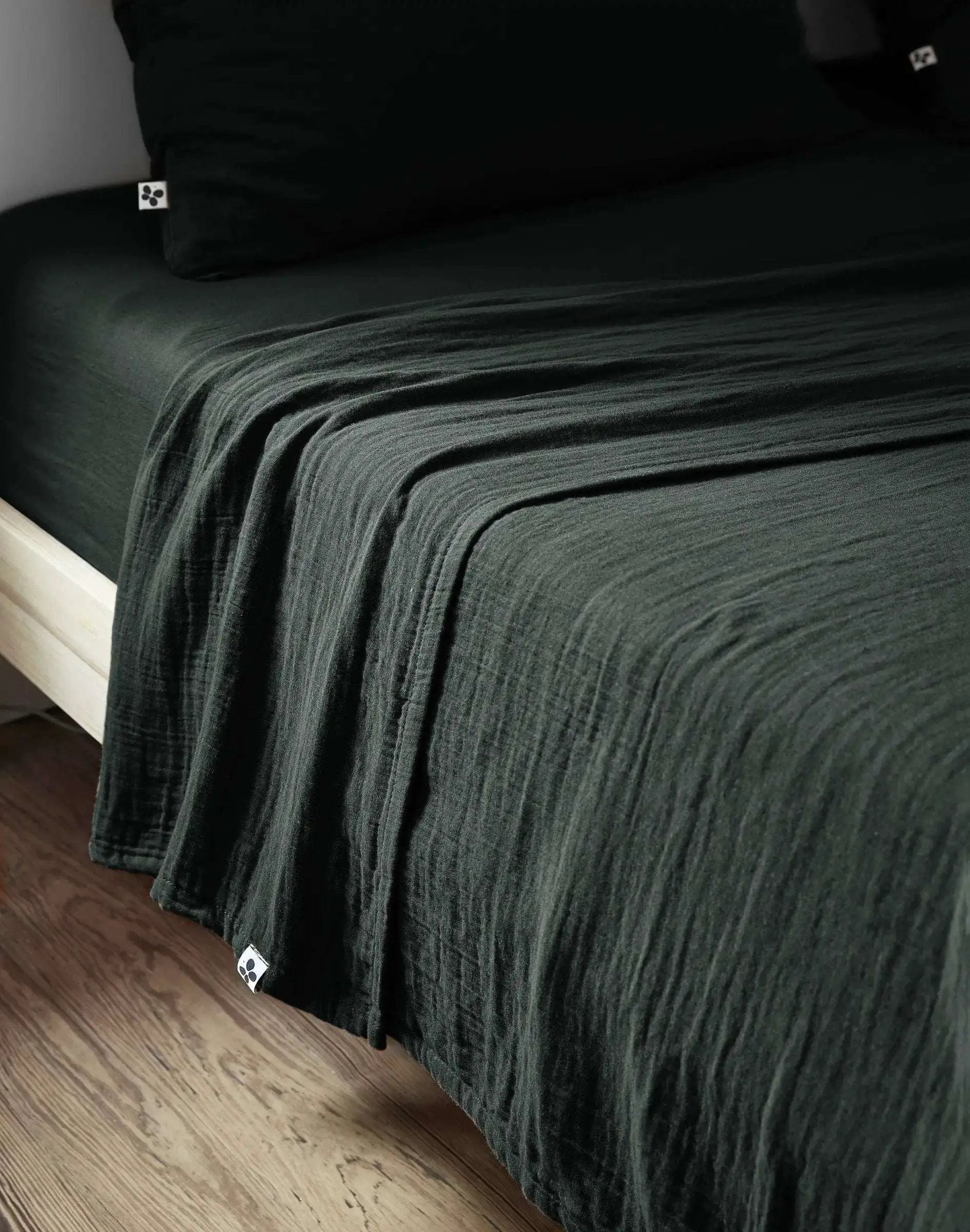Drap plat 240 x 300 cm Gaze de coton unie GAÏA Sapin by L'effet papillon
