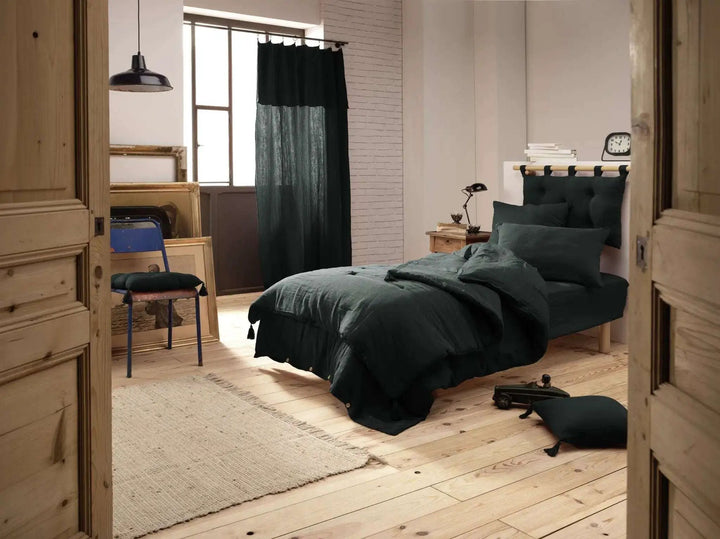 Housse de couette Gaze de coton unie GAÏA Sapin by L'effet papillon