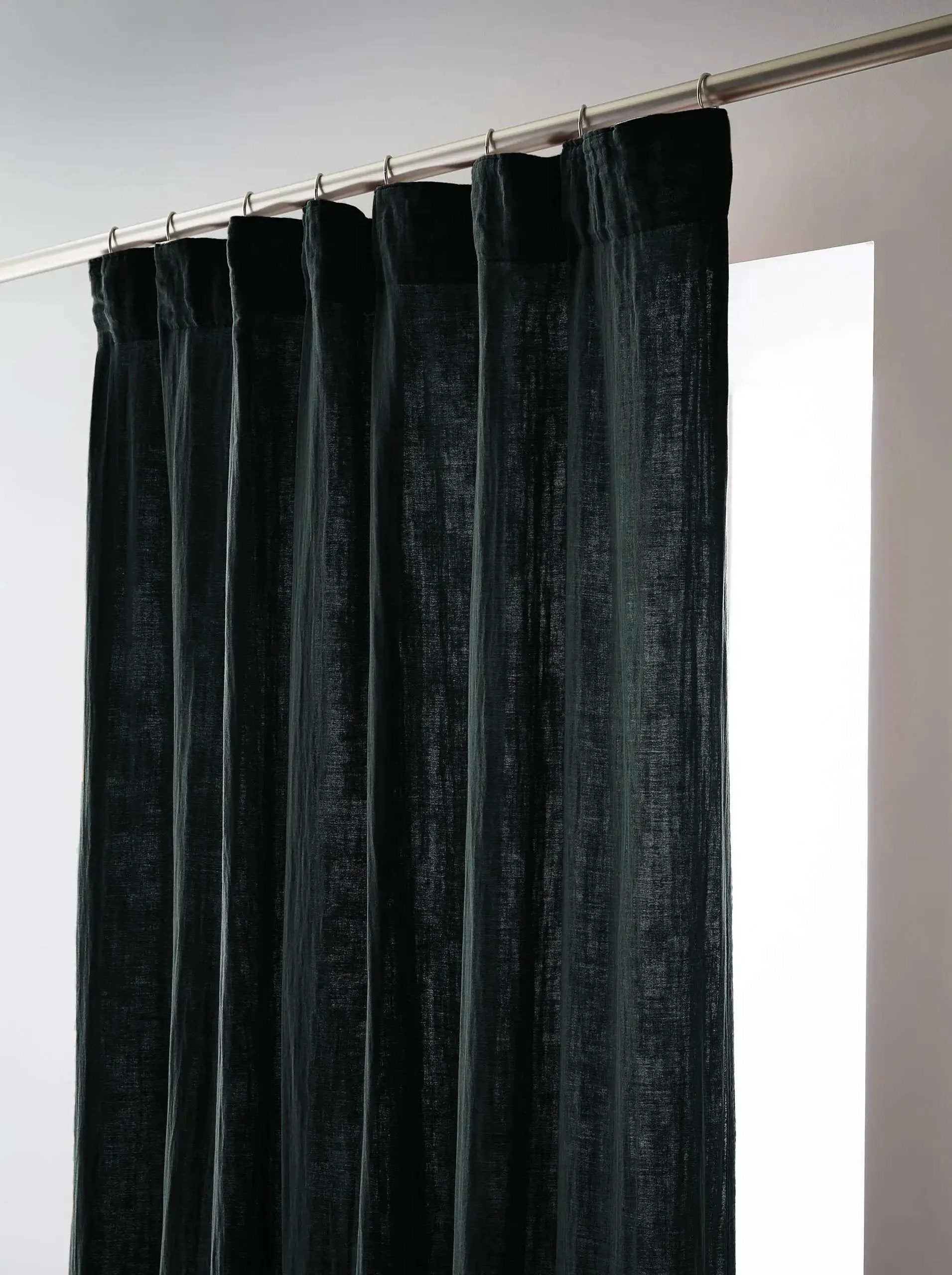 Rideau galon fronceur 140 x 240 cm Gaze de coton unie GAÏA Sapin by L'effet papillon