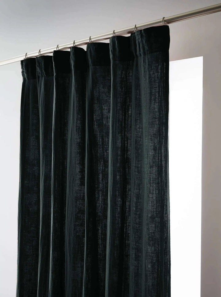Rideau galon fronceur 140 x 240 cm Gaze de coton unie GAÏA Sapin by L'effet papillon
