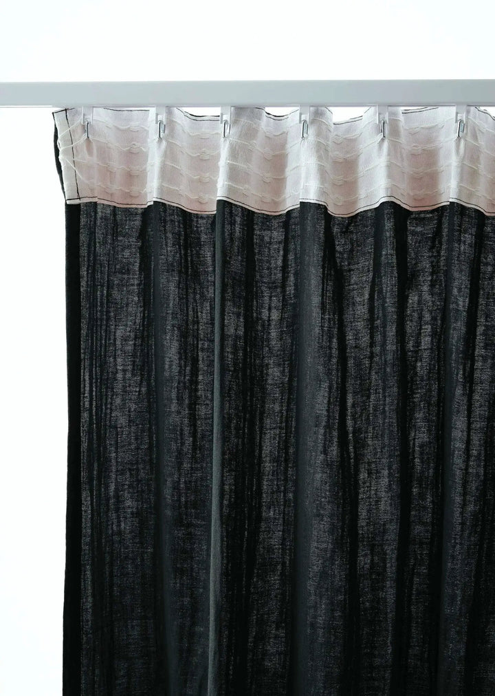 Rideau galon fronceur 140 x 240 cm Gaze de coton unie GAÏA Sapin by L'effet papillon