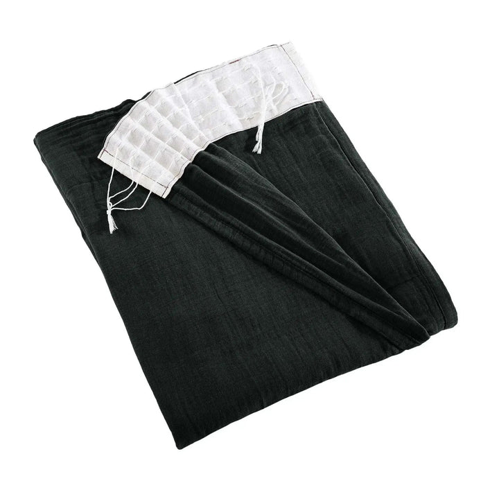 Rideau galon fronceur 140 x 240 cm Gaze de coton unie GAÏA Sapin by L'effet papillon