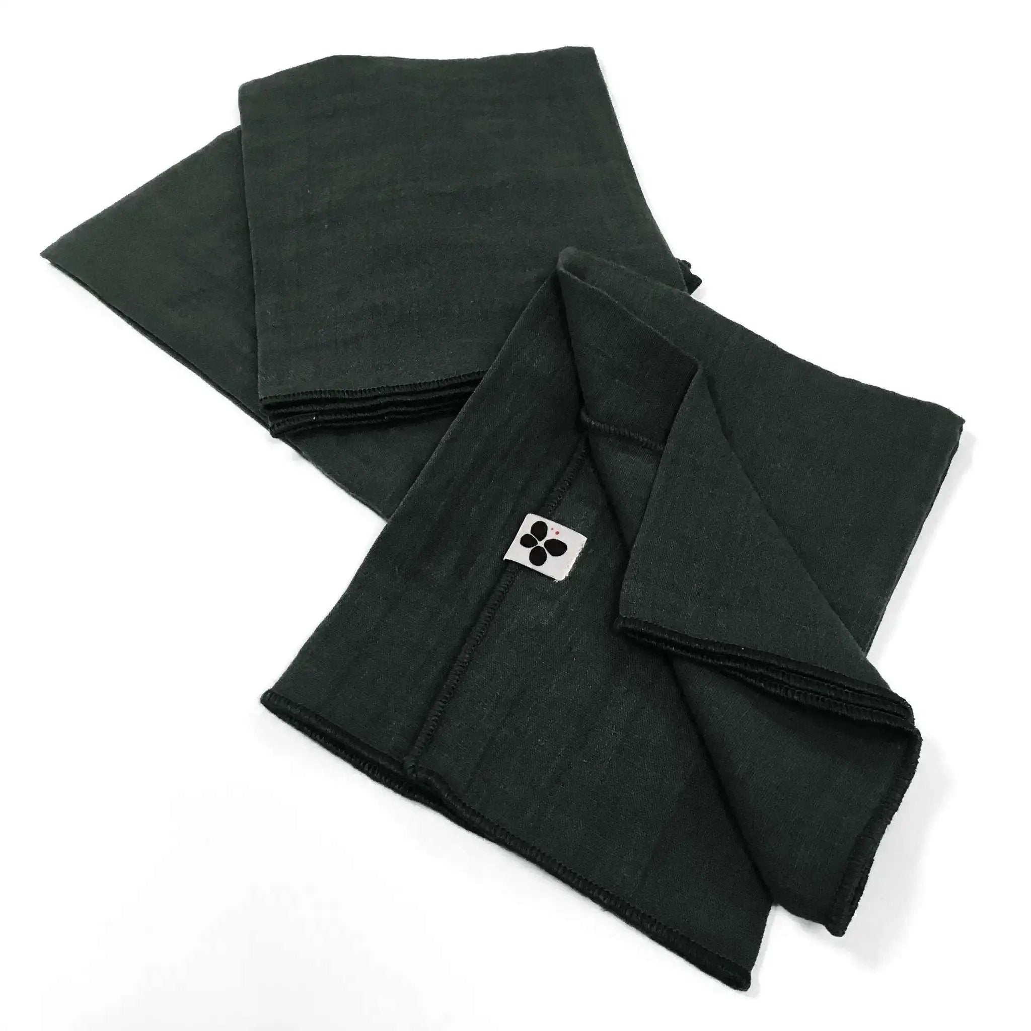 Lot de 3 serviettes 40 x 40 cm Gaze de coton unie GAÏA Sapin by L'effet papillon