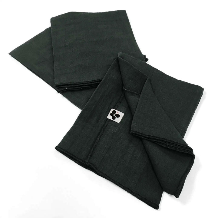 Lot de 3 serviettes 40 x 40 cm Gaze de coton unie GAÏA Sapin by L'effet papillon