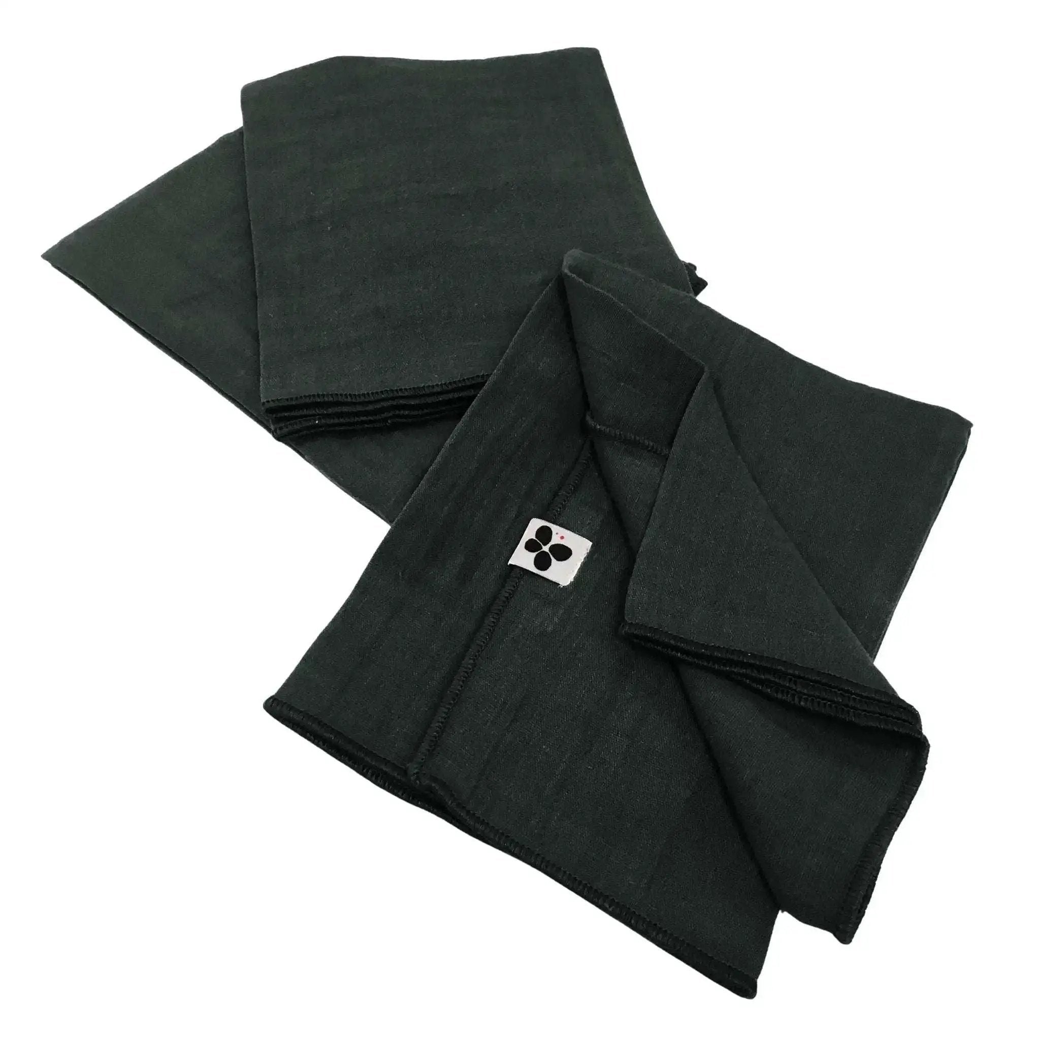 Lot de 3 serviettes 40 x 40 cm Gaze de coton unie GAÏA Sapin by L'effet papillon