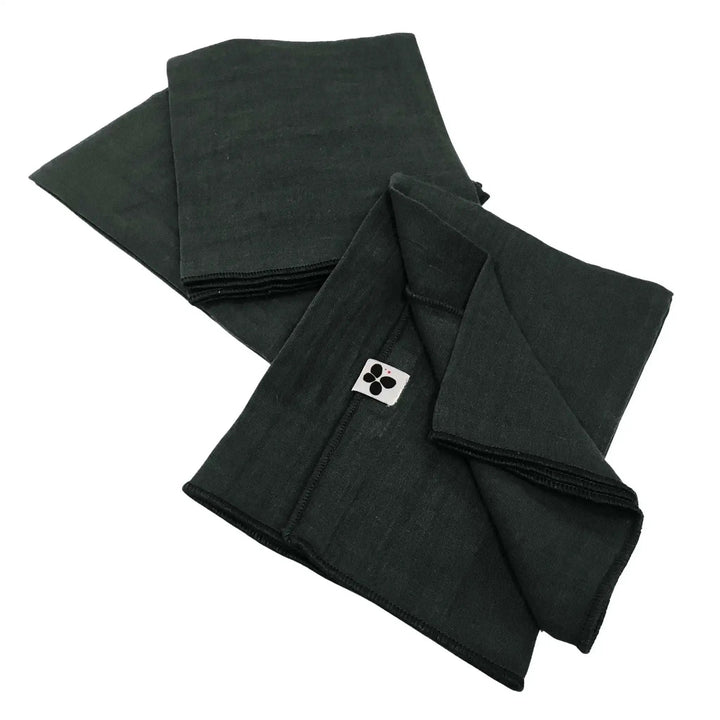 Lot de 3 serviettes 40 x 40 cm Gaze de coton unie GAÏA Sapin by L'effet papillon