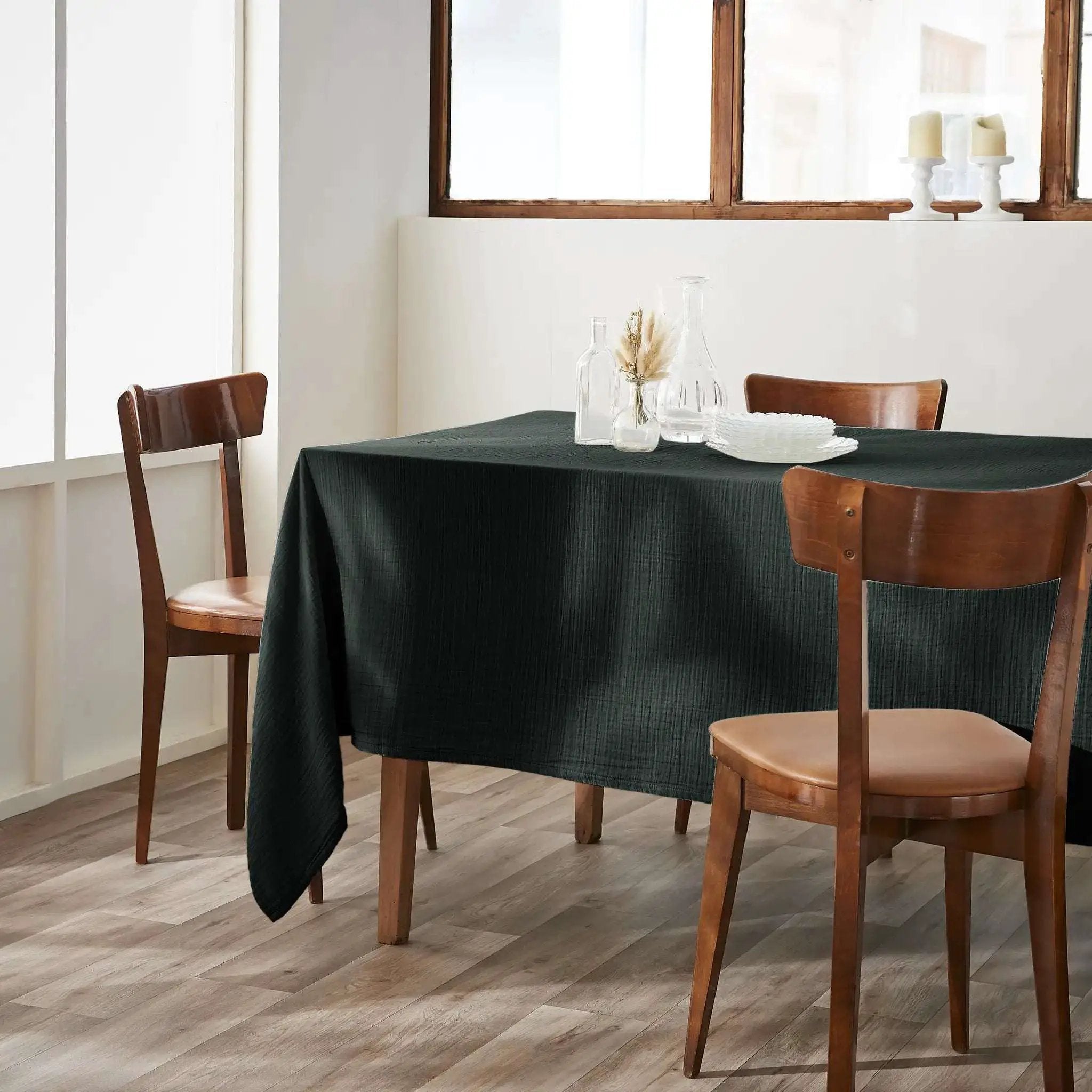 Nappe Gaze de coton unie GAÏA Sapin by L'effet papillon