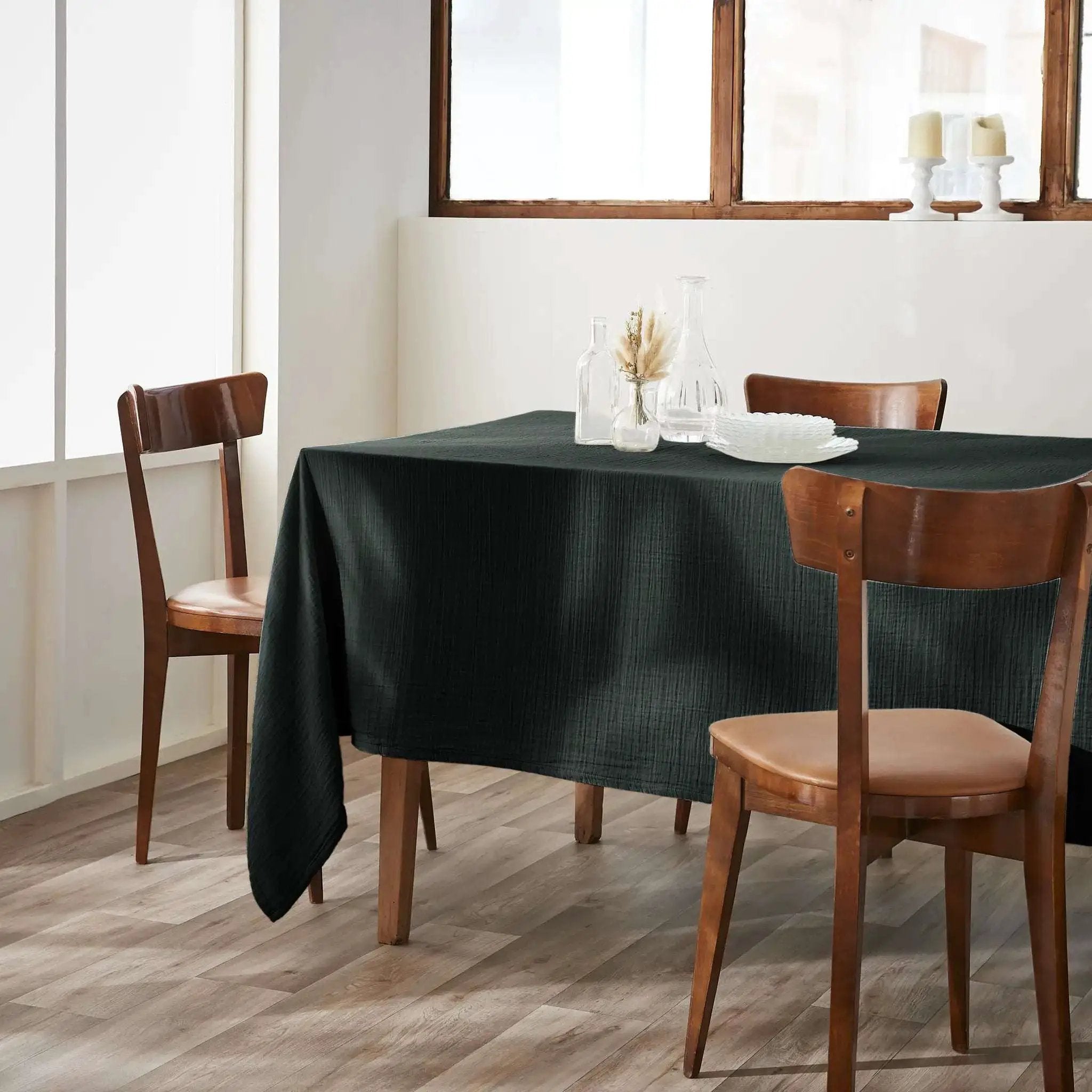 Nappe Gaze de coton unie GAÏA Sapin by L'effet papillon