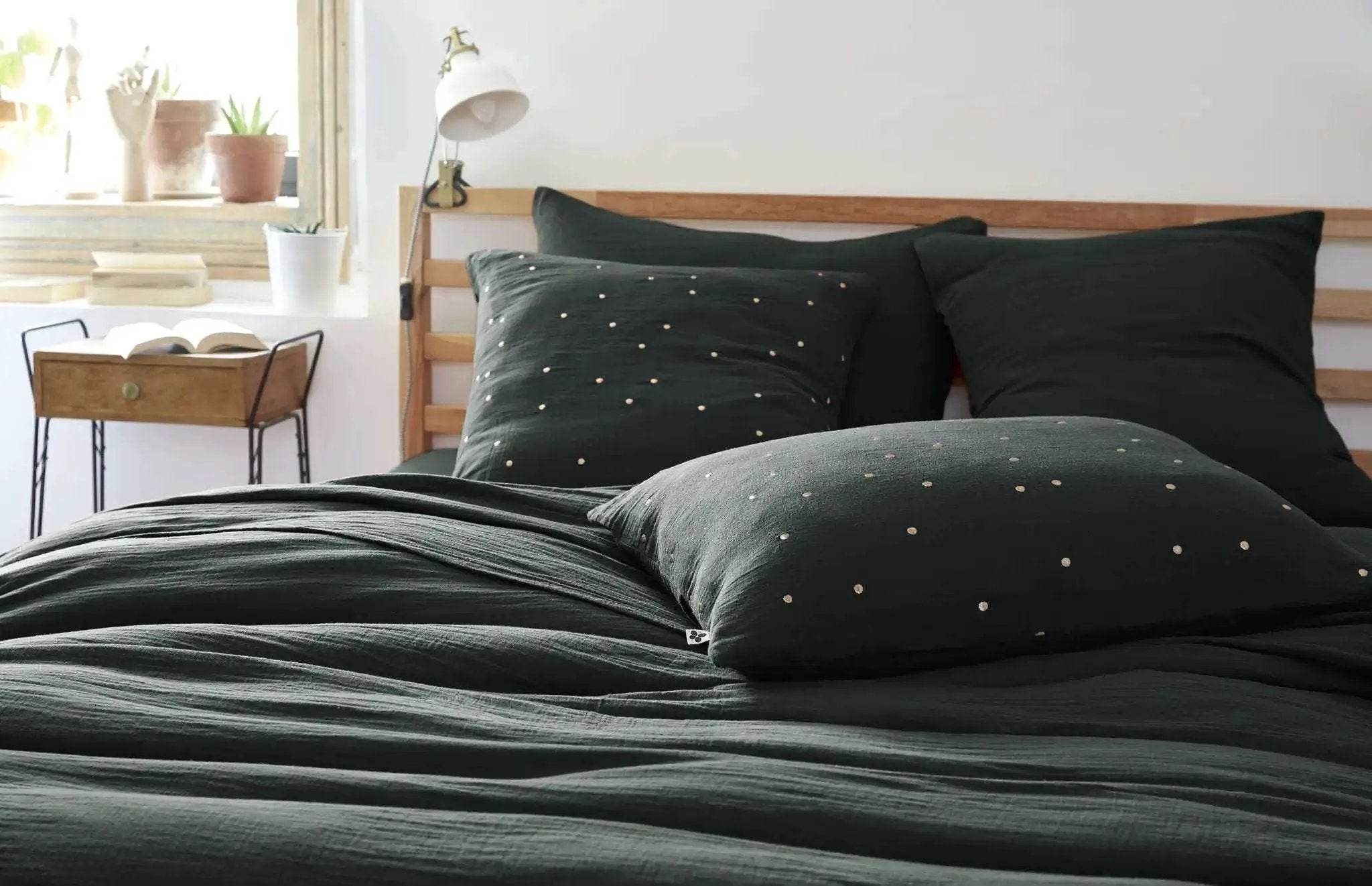 Taie d'oreiller Gaze de coton GAÏA CHIC Sapin by L'effet papillon