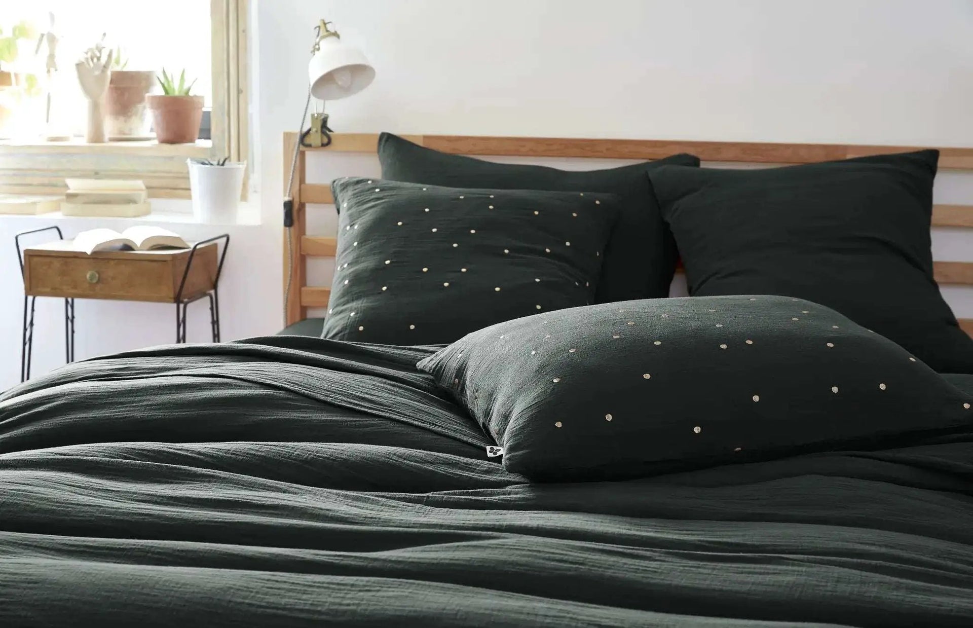 Taie d'oreiller Gaze de coton GAÏA CHIC Sapin by L'effet papillon