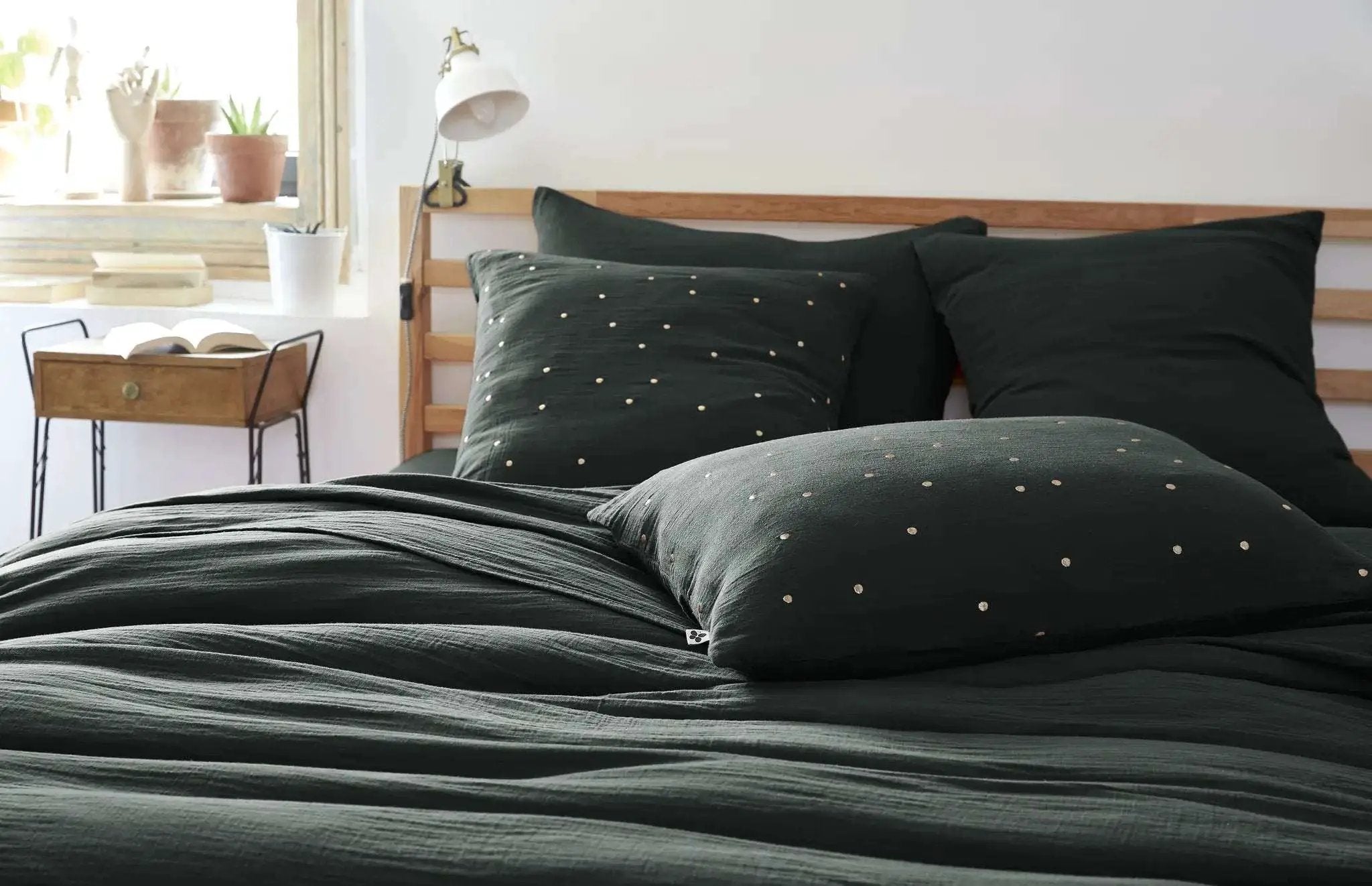 Taie d'oreiller Gaze de coton GAÏA CHIC Sapin by L'effet papillon
