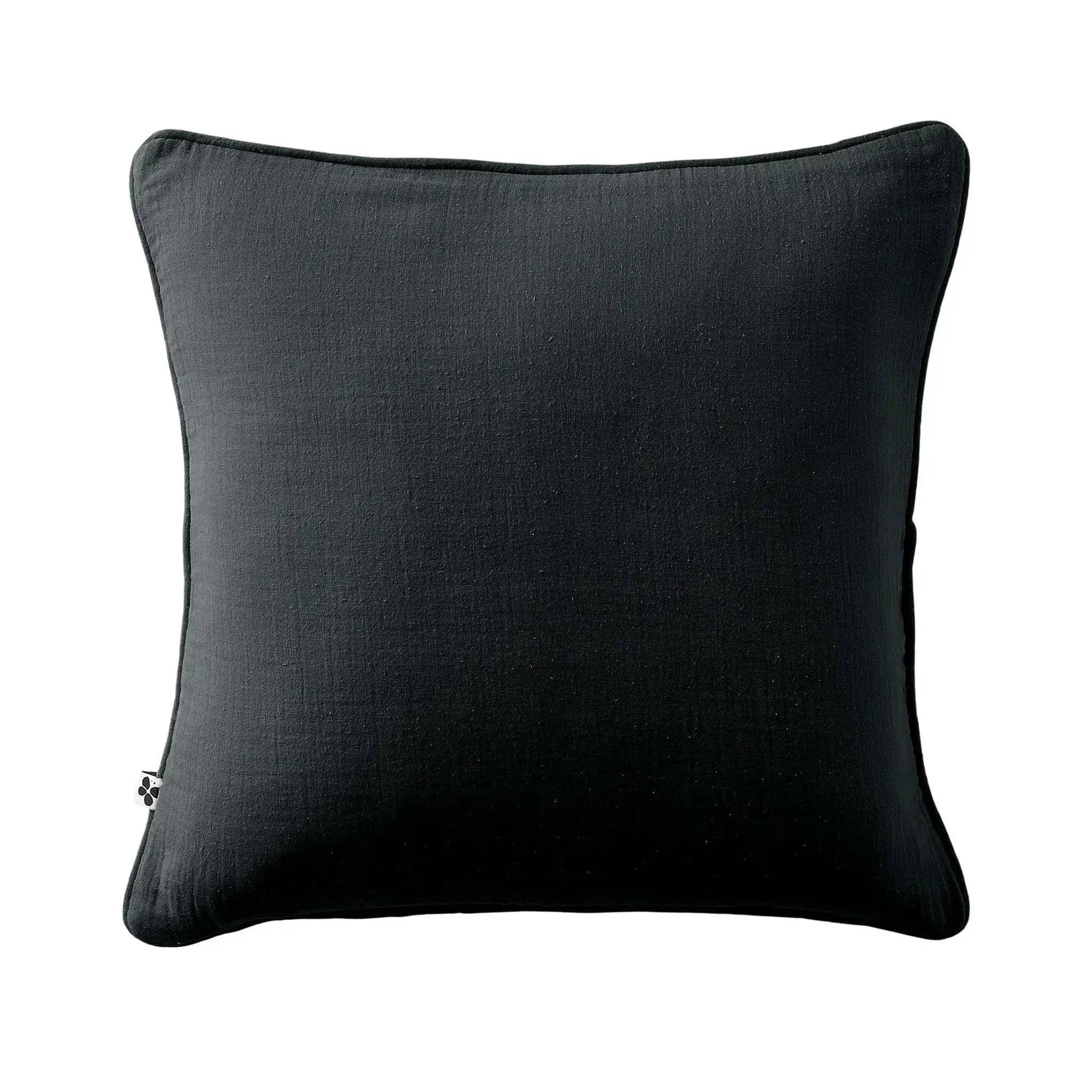 Coussin déhoussable avec passepoil Gaze de coton unie GAÏA Sapin by L'effet papillon