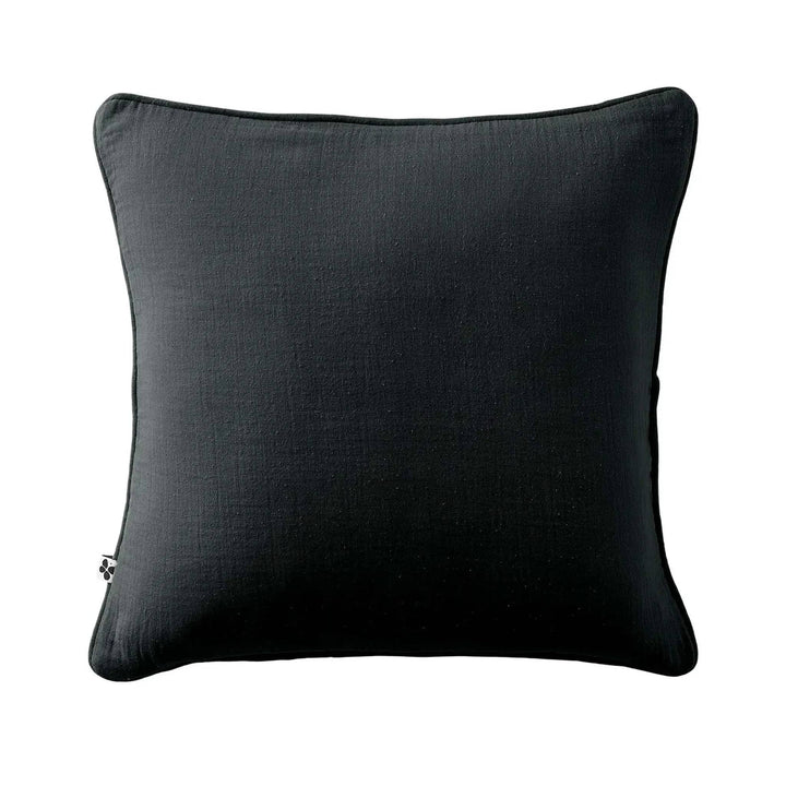 Coussin déhoussable avec passepoil Gaze de coton unie GAÏA Sapin by L'effet papillon
