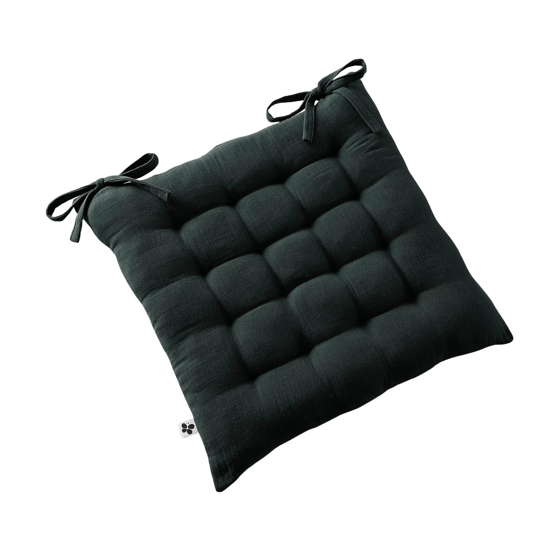 Assise matelassée 16 points 40 x 40 cm Gaze de coton unie GAÏA Sapin by L'effet papillon