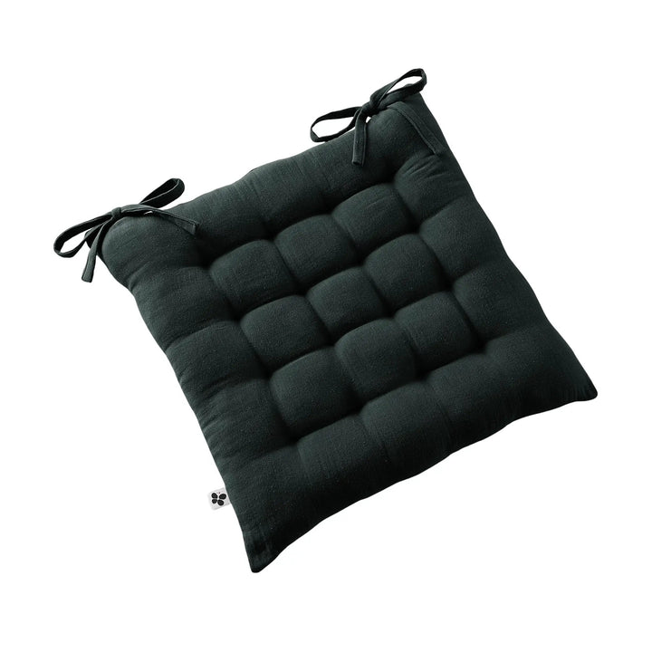 Assise matelassée 16 points 40 x 40 cm Gaze de coton unie GAÏA Sapin by L'effet papillon