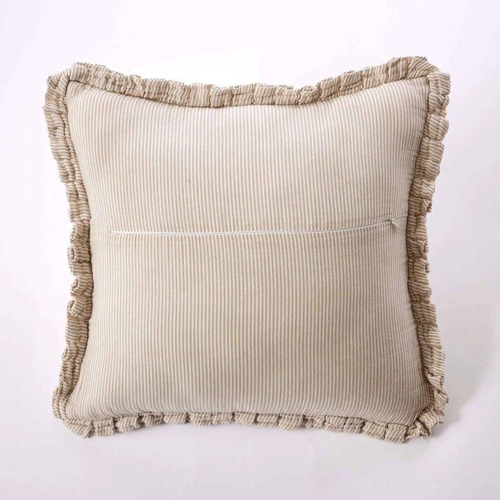 Coussin déhoussable avec passepoil 45 x 45 cm Gaze de coton tissée teinte ROMIE Ficelle by L'effet papillon