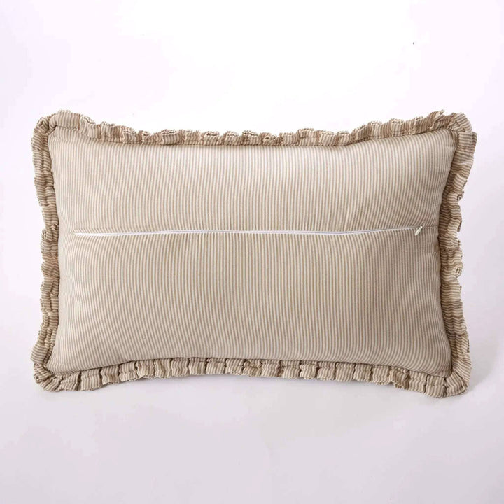 Coussin déhoussable avec passepoil 45 x 45 cm Gaze de coton tissée teinte ROMIE Ficelle by L'effet papillon