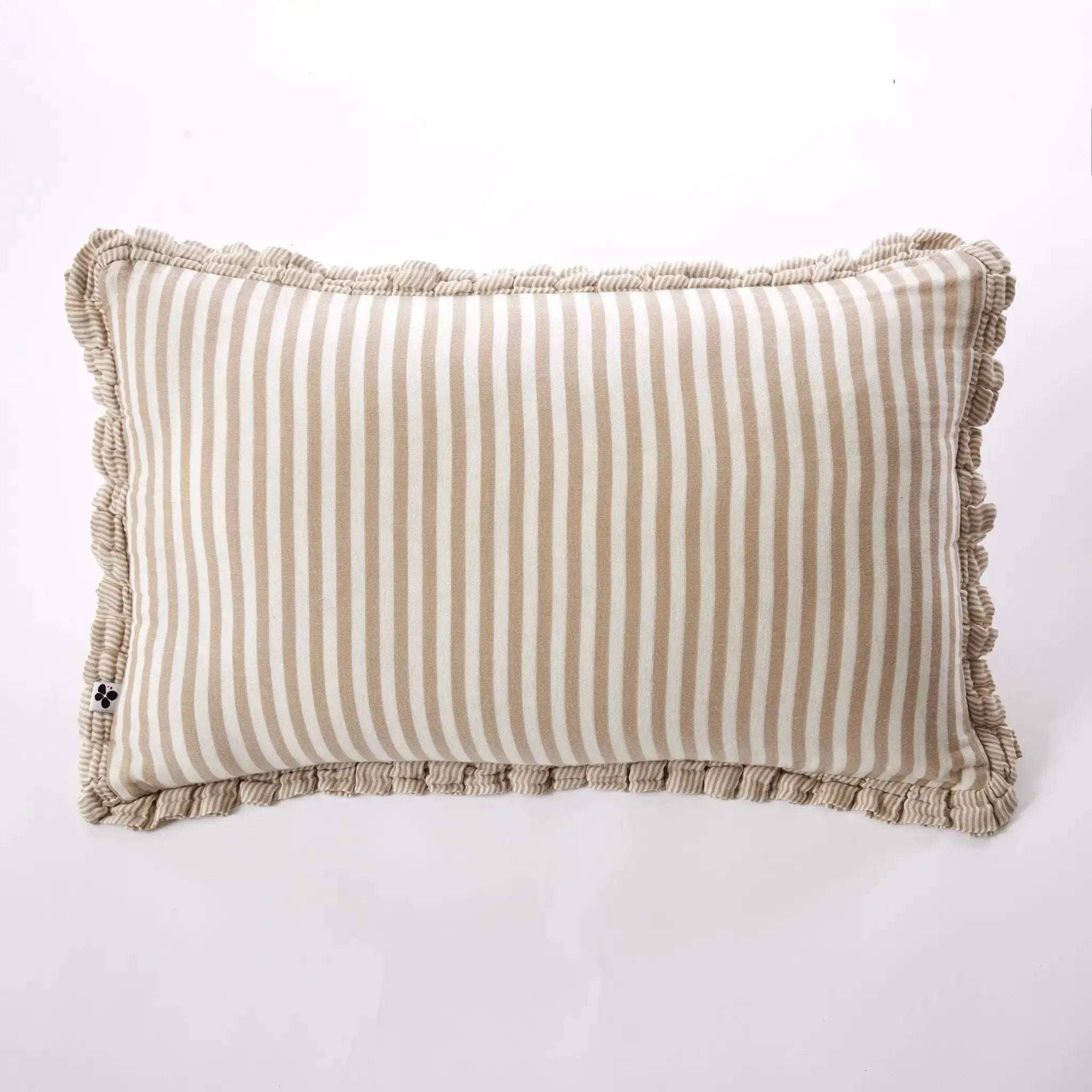 Coussin déhoussable avec passepoil 45 x 45 cm Gaze de coton tissée teinte ROMIE Ficelle by L'effet papillon
