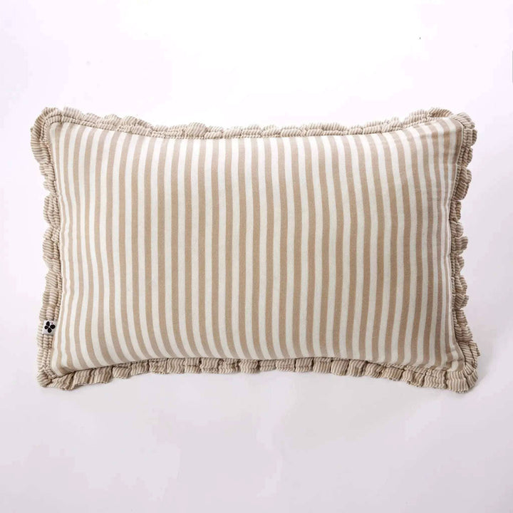 Coussin déhoussable avec passepoil 45 x 45 cm Gaze de coton tissée teinte ROMIE Ficelle by L'effet papillon