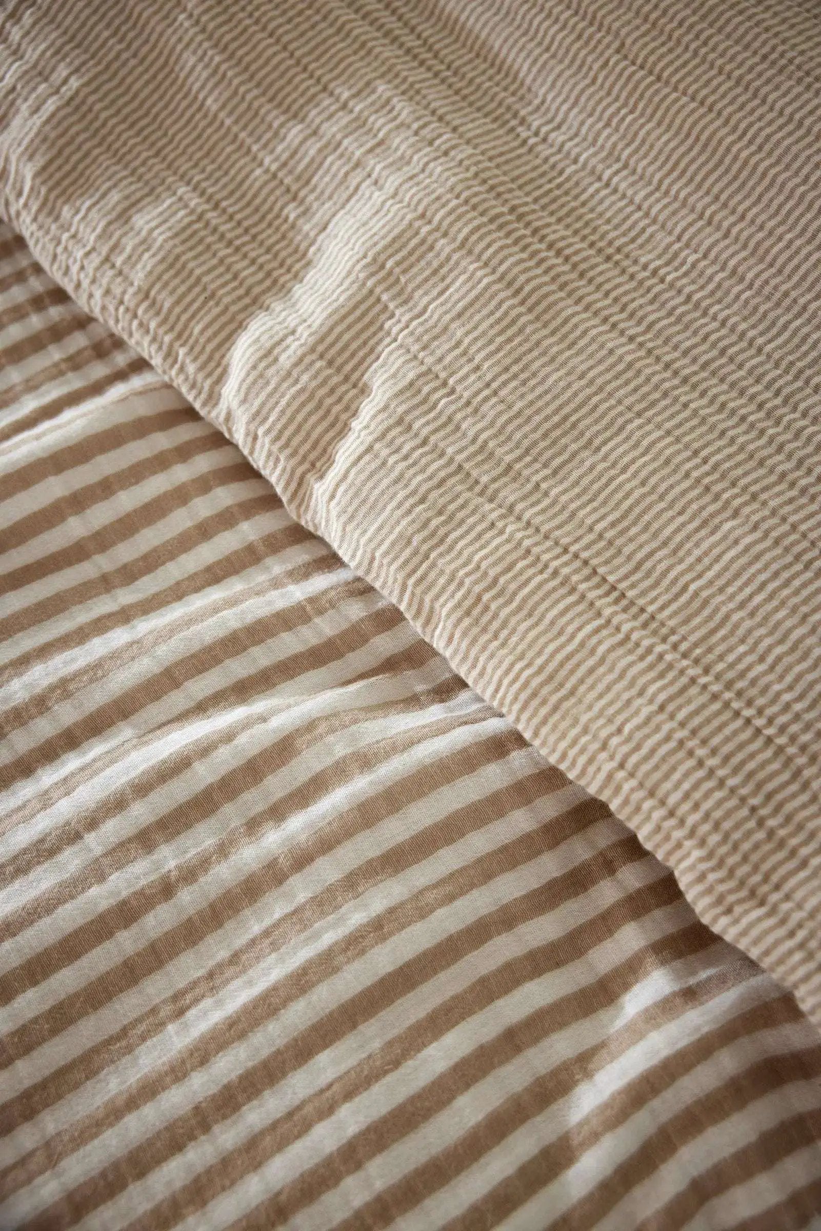 Housse de couette réversible Gaze de coton tissée teinte ROMIE Ficelle by L'effet papillon