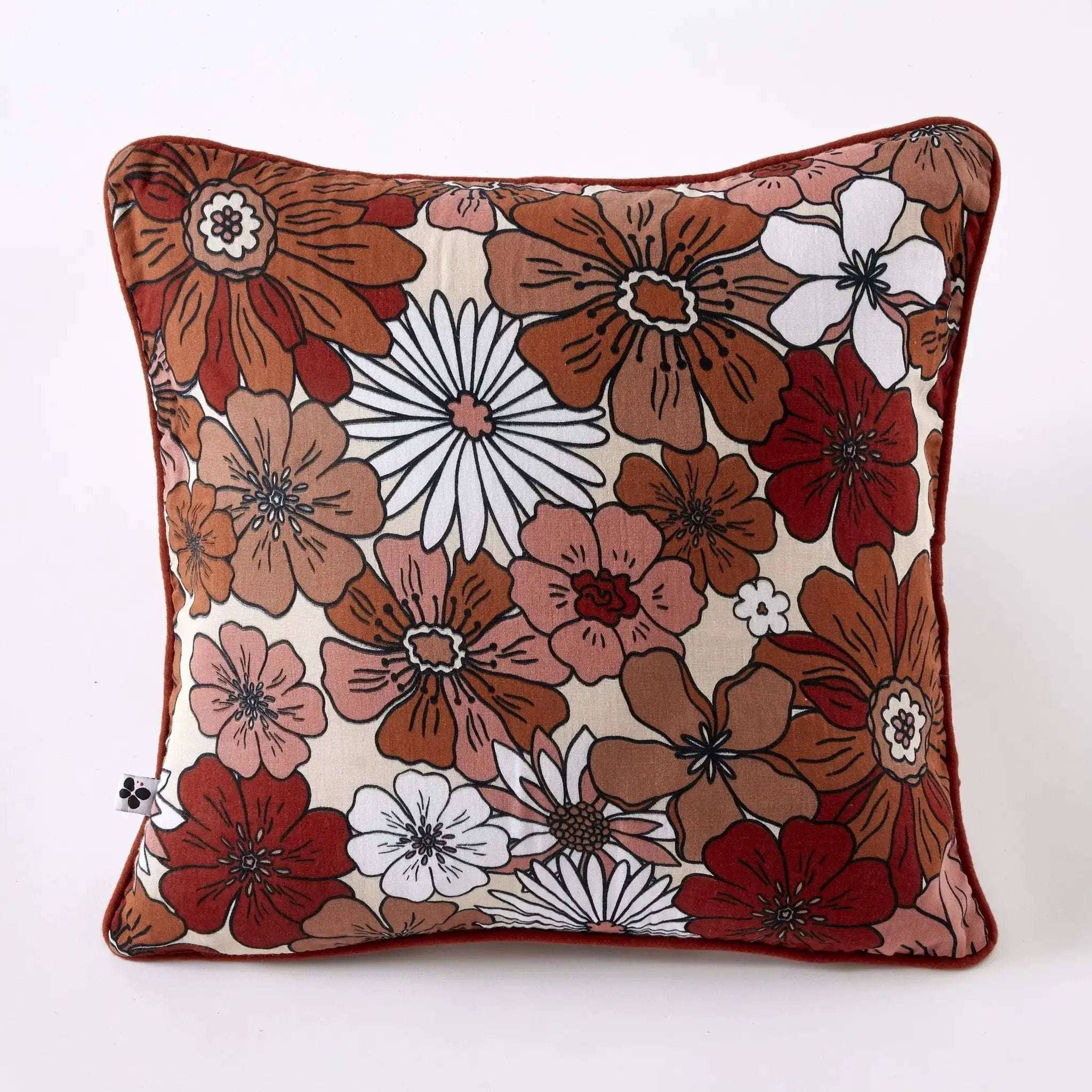 Coussin déhoussable avec passepoil 40 x 60 cm Gaze de coton imprimée ANNA by L'effet papillon
