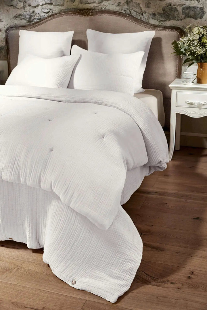 Bout de lit 90 x 220 cm Gaze de coton unie INA Chantilly by L'effet papillon