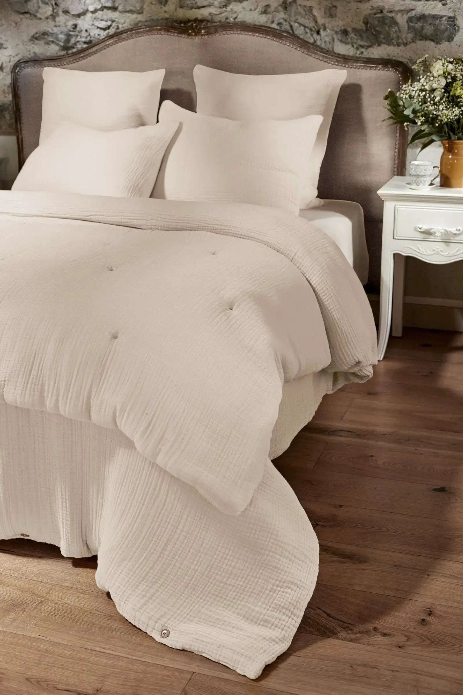 Bout de lit 90 x 220 cm Gaze de coton unie INA Pampa by L'effet papillon