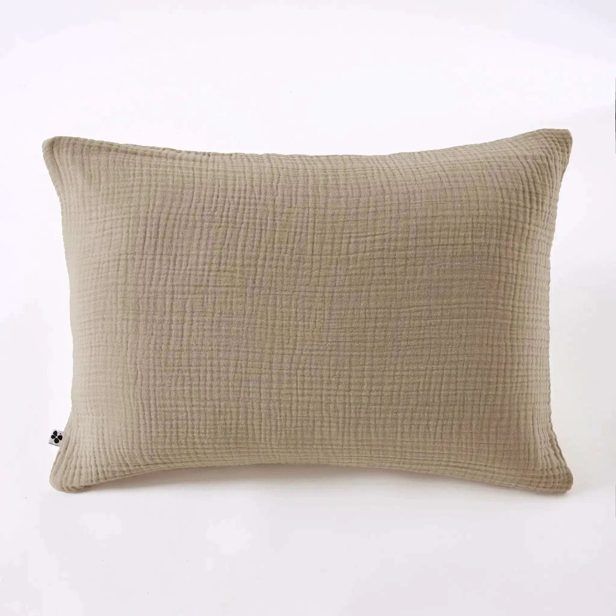 Taie d'oreiller Quadruple Gaze de coton unie INA Ficelle by L'effet papillon