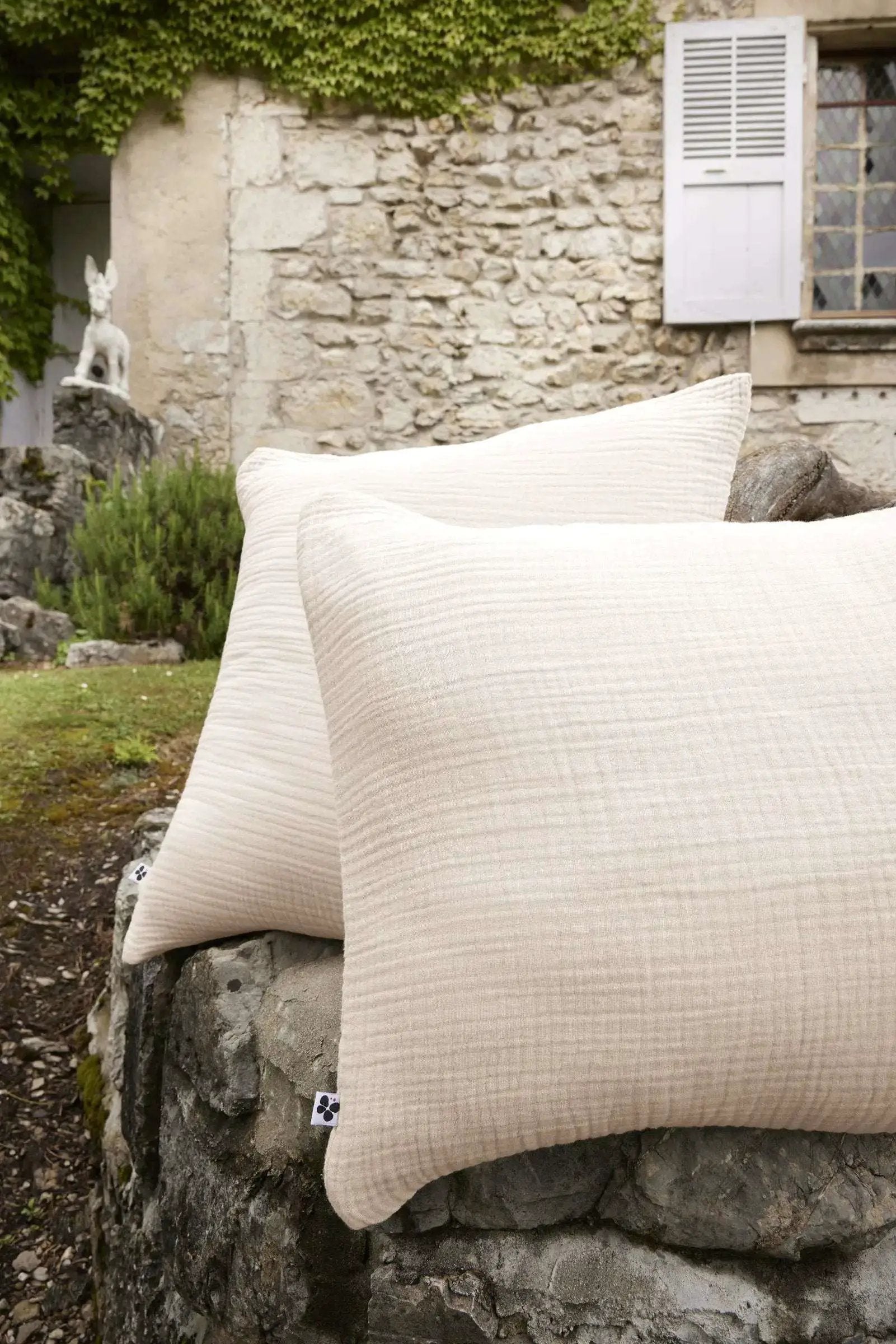 Taie d'oreiller Gaze de coton unie INA Pampa by L'effet papillon
