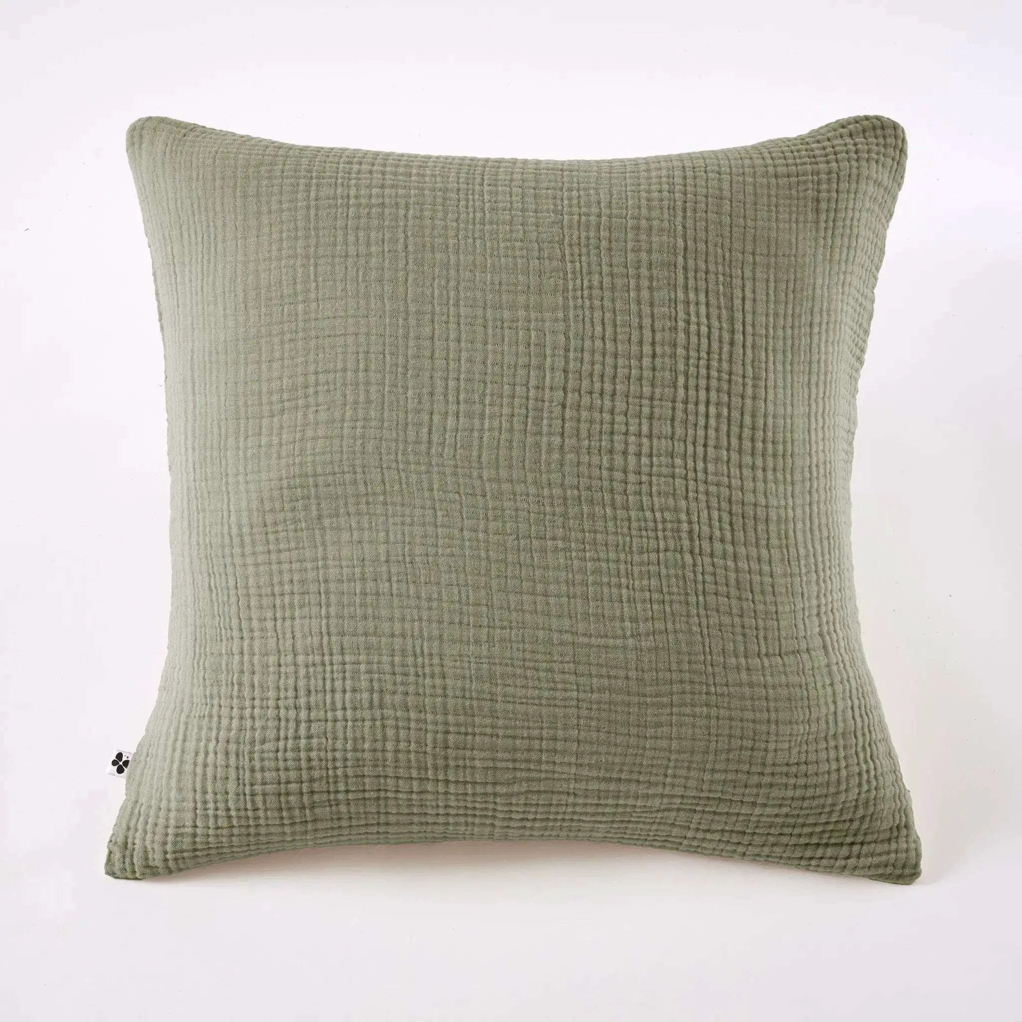 Taie d'oreiller Quadruple Gaze de coton unie INA Romarin by L'effet papillon