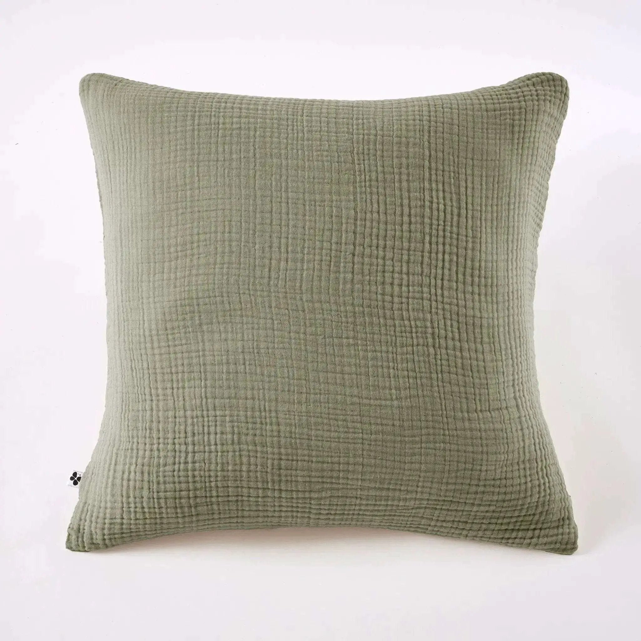 Taie d'oreiller Quadruple Gaze de coton unie INA Romarin by L'effet papillon