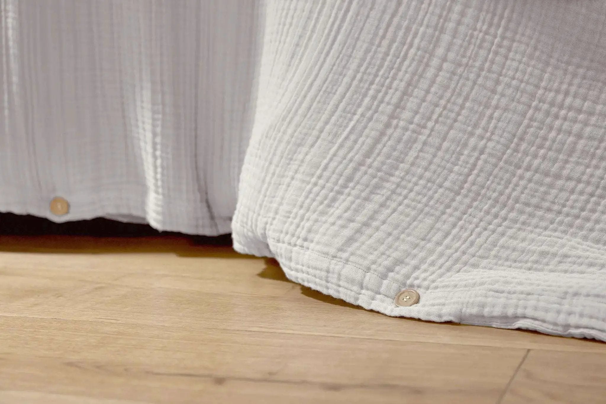 Housse de couette Quadruple Gaze de coton unie INA Chantilly by L'effet papillon